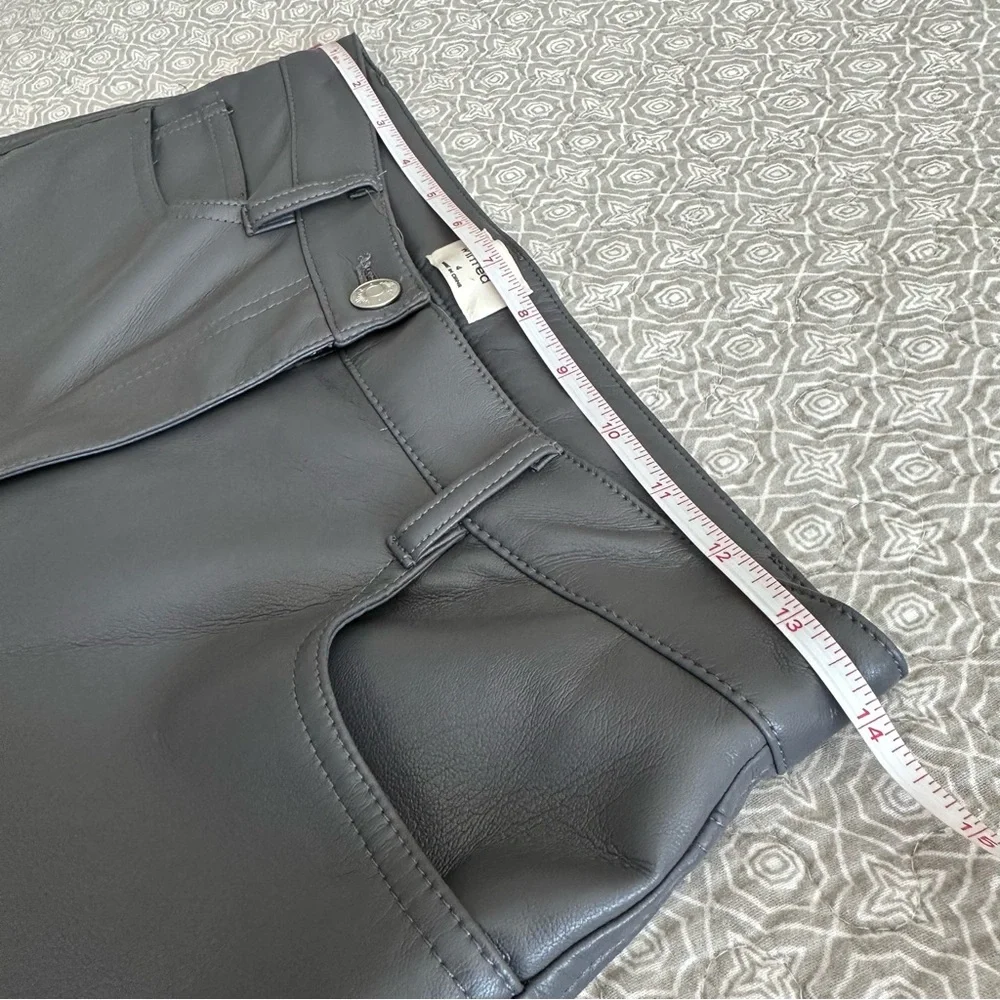 WILFRED Aritzia The Melina Pant High Waist Vegan Leather Pants Gray Charcoal 4